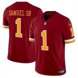 Men's Washington Commanders #1 Deebo Samuel Sr. Burgundy 2025 F.U.S.E. Throwback Limited Football Stitched Jersey