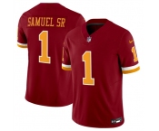 Men's Washington Commanders #1 Deebo Samuel Sr. Burgundy 2025 F.U.S.E. Throwback Limited Football Stitched Jersey
