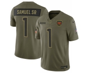 Men's Washington Commanders #1 Deebo Samuel Sr. Olive 2025 Salute to Service Limited Football Stitched Jersey Men's Washington Commanders #1 Deebo Samuel Sr. Olive 2025 Salute to Service Limited Football Stitched Jersey