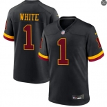 Mens Washington Commanders #1 Rachaad White 2026 Black Alternate Vapor F.U.S.E.Limited Jersey