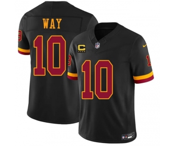 Men's Washington Commanders #10 Tress Way Black 2026 F.U.S.E. With 4-Star C Patch Vapor Limited Football Stitched Jersey