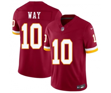 Men's Washington Commanders #10 Tress Way Burgundy 2026 F.U.S.E. Vapor Limited Football Stitched Jersey