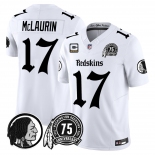 Men's Washington Commanders #17 Terry McLaurin White 75TH Patch 2026 F.U.S.E. Hail Raiser Alternate Vapor Limited Stitched Football Jersey