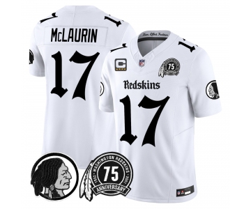 Men's Washington Commanders #17 Terry McLaurin White 75TH Patch 2026 F.U.S.E. Hail Raiser Alternate Vapor Limited Stitched Football Jersey