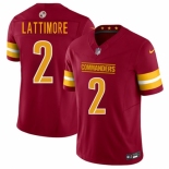 Men's Washington Commanders #2 Marshon Lattimore Burgundy 2025 F.U.S.E. Vapor Limited Football Stitched Jersey