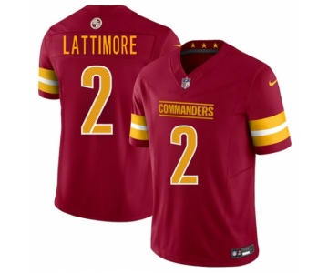 Men's Washington Commanders #2 Marshon Lattimore Burgundy 2025 F.U.S.E. Vapor Limited Football Stitched Jersey