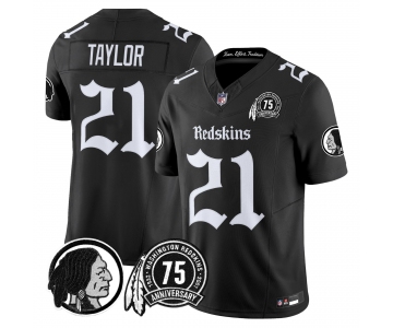 Men's Washington Commanders #21 Sean Taylor Black  75TH Patch 2026 F.U.S.E. Hail Raiser Alternate Vapor Limited Stitched Football Jersey