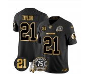 Men's Washington Commanders #21 Sean Taylor Black Gold 75TH Patch &21 Patch 2026 F.U.S.E. Hail Raiser Alternate Vapor Limited Stitched Football Jersey Men's Washington Commanders #21 Sean Taylor Black Gold 75TH Patch &21 Patch 2026 F.U.S.E. Hail Raiser Alternate Vapor Limited Stitched Football Jersey