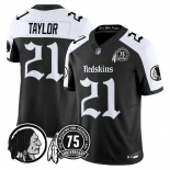 Men's Washington Commanders #21 Sean Taylor  Black White 75TH Patch 2026 F.U.S.E. Hail Raiser Alternate Vapor Limited Stitched Football Jersey