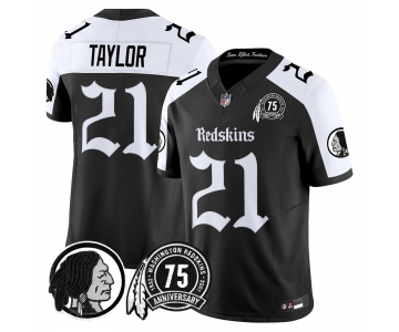 Men's Washington Commanders #21 Sean Taylor  Black White 75TH Patch 2026 F.U.S.E. Hail Raiser Alternate Vapor Limited Stitched Football Jersey
