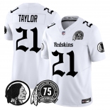 Men's Washington Commanders #21 Sean Taylor White 75TH Patch 2026 F.U.S.E. Hail Raiser Alternate Vapor Limited Stitched Football Jersey