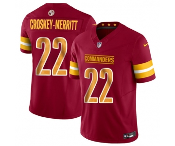 Men's Washington Commanders #22 Jacory Croskey-Merritt Burgundy 2025 Draft F.U.S.E. Vapor Limited Football Stitched Jersey