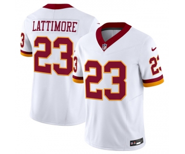 Men's Washington Commanders #23 Marshon Lattimore White 2025 F.U.S.E. Throwback Vapor Limited Football Stitched Jersey