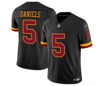 Men's Washington Commanders #5 Jayden Daniels Black 2026 F.U.S.E. Hail Raiser Alternate Vapor Limited Stitched Football Jersey