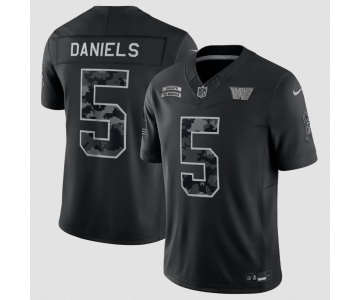 Men's Washington Commanders #5 Jayden Daniels Black 2026 F.U.S.E. Salute to Service Limited Football Stitched Jersey