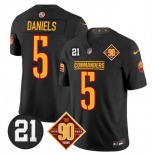 Men's Washington Commanders #5 Jayden Daniels Black F.U.S.E. 90th & Sean Taylor Patch Vapor Limited Stitched Football Jersey