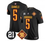 Men's Washington Commanders #5 Jayden Daniels Black F.U.S.E. 90th & Sean Taylor Patch Vapor Limited Stitched Football Jersey