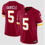 Men's Washington Commanders #5 Jayden Daniels Burgundy 2026 F.U.S.E. Vapor Limited Football Stitched Jersey