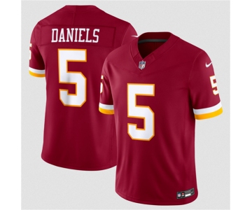 Men's Washington Commanders #5 Jayden Daniels Burgundy 2026 F.U.S.E. Vapor Limited Football Stitched Jersey