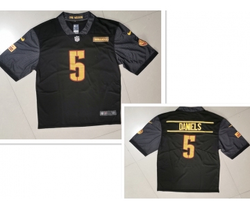 Men's Washington Commanders #5 Jayden Daniels Nike Black Alternate Vapor Untouchable Limited Jersey