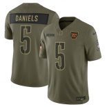 Men's Washington Commanders #5 Jayden Daniels Olive 2025 Salute to Service Limited Football Stitched Jersey Men's Washington Commanders #5 Jayden Daniels Olive 2025 Salute to Service Limited Football Stitched Jersey