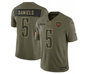 Men's Washington Commanders #5 Jayden Daniels Olive 2025 Salute to Service Limited Football Stitched Jersey Men's Washington Commanders #5 Jayden Daniels Olive 2025 Salute to Service Limited Football Stitched Jersey