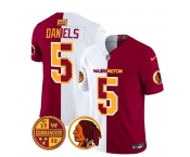 Men's Washington Commanders #5 Jayden Daniels Red White Split 2026 F.U.S.E. Vapor Limited Football Stitched Jersey Men's Washington Commanders #5 Jayden Daniels Red White Split 2026 F.U.S.E. Vapor Limited Football Stitched Jersey