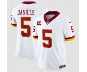 Men's Washington Commanders #5 Jayden Daniels White With 2-Star C Patch F.U.S.E. Throwback Vapor Limited Football Stitched Jersey Men's Washington Commanders #5 Jayden Daniels White With 2-Star C Patch F.U.S.E. Throwback Vapor Limited Football Stitched Jersey