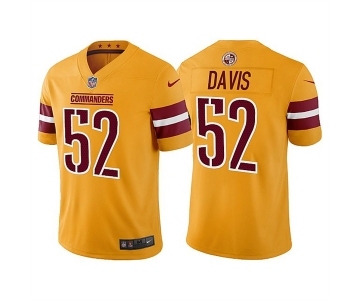 Men's Washington Commanders #52 Jamin Davis Gold Vapor Untouchable Stitched Football Jersey