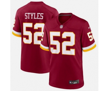 Men's Washington Commanders #52 Sonny Styles Burgundy 2026 NFL Draft Game Jersey