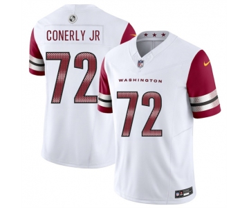 Men's Washington Commanders #72 Josh Conerly Jr White 2025 Draft F.U.S.E. Vapor Limited Football Stitched Jersey