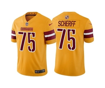 Men's Washington Commanders #75 Brandon Scherff Gold Vapor Untouchable Stitched Football Jersey