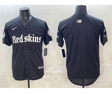 Men's Washington Commanders Blank Black 'Gothic Capitol Shadows Edition' Limited Stitched Baseball Jersey