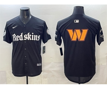 Men's Washington Commanders Team Big Logo Black 'Gothic Capitol Shadows Edition' Limited Stitched Baseball Jersey
