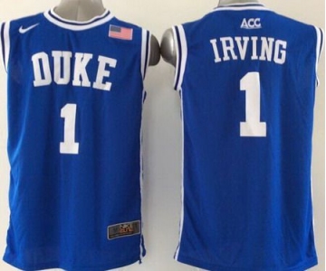 Duke Blue Devils #1 Kyrie Irving 2015 Blue Round Collar Jersey