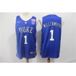 Duke Blue Devils #1 Zion Williamson Blue College Basketball Jersey