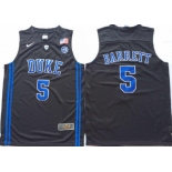 Duke Blue Devils #5 RJ Barrett Black Nike College Basketball Jersey