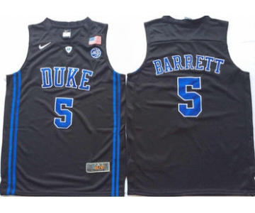 Duke Blue Devils #5 RJ Barrett Black Nike College Basketball Jersey