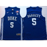 Duke Blue Devils #5 RJ Barrett Blue Elite Nike College Basketball Jersey