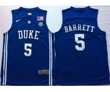 Duke Blue Devils #5 RJ Barrett Blue Elite Nike College Basketball Jersey
