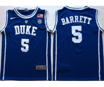 Duke Blue Devils #5 RJ Barrett Blue Nike College Basketball Jersey