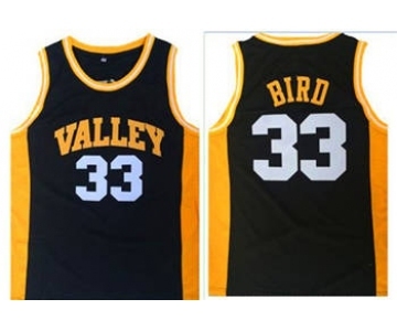 High School #33 Larry Bird Black Springs Valley  Stitched Basketball Jersey