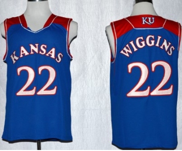 Kansas Jayhawks #22 Andrew Wiggins Blue Jersey
