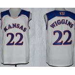 Kansas Jayhawks #22 Andrew Wiggins White Jersey