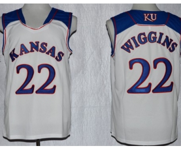 Kansas Jayhawks #22 Andrew Wiggins White Jersey