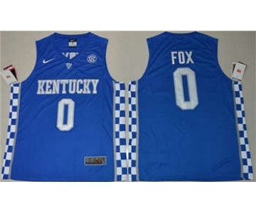 Kentucky Wildcats #0 De'Aaron Fox Royal Blue Basketball Elite Stitched NCAA Jersey