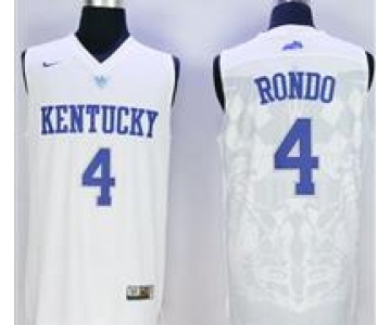 Kentucky Wildcats #4 Rajon Rondo White Basketball Stitched NCAA Jersey