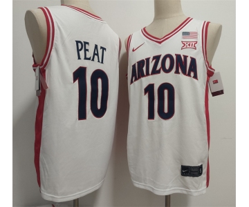 Men's Arizona Wildcats #10 Koa Peat White Stitched Jersey
