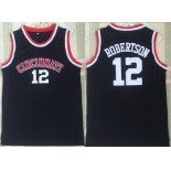 Men's Cincinnati Bearcats #12 Oscar Robertson Black College Basketball Retro Swingman Stitched NCAA Jersey