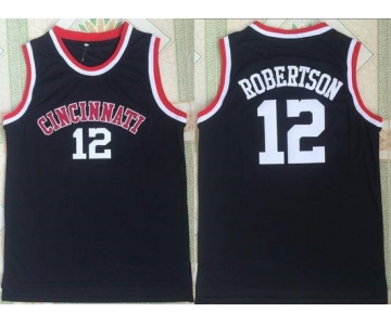 Men's Cincinnati Bearcats #12 Oscar Robertson Black College Basketball Retro Swingman Stitched NCAA Jersey